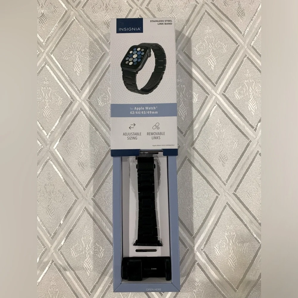Insignia Stainless Steel Link Band for Apple Watch, NIB